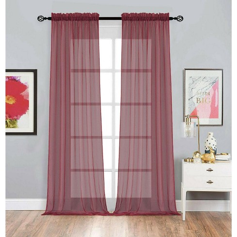 Burgundy voile clearance panels