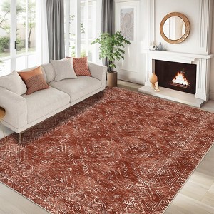 Modern Abstract Geometric Stripe Rugs for Living Room Bedroom Soft Low Pile Carpet Indoor Washable Non Slip Easy Care Area Rug - 1 of 4