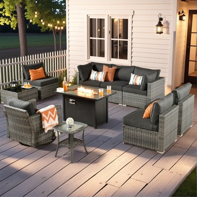 XIZZI Modular Outdoor Patio Furniture Set w/ Optional Coffee Table, Swivel Chair & Firepit - All-Weather, Waterproof & UV-Resistant
