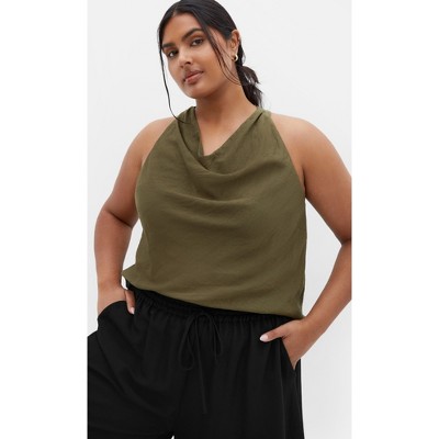 Women's Plus Size Paloma Top - khaki | CITY CHIC