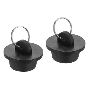Unique Bargains Rubber Flexible Bathtub Sink Drain Stoppers with Hanging Ring 2 Pcs - 1 of 4