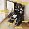 Jojoka Vanity Desk with Mirror and Lights, Sliding LED Mirror, Charging Ports, 4 Drawers, Hidden Storage & Hair Dryer Holder - 3 of 4