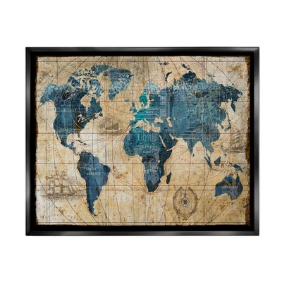 Stupell Industries Vintage Abstract World Map Design