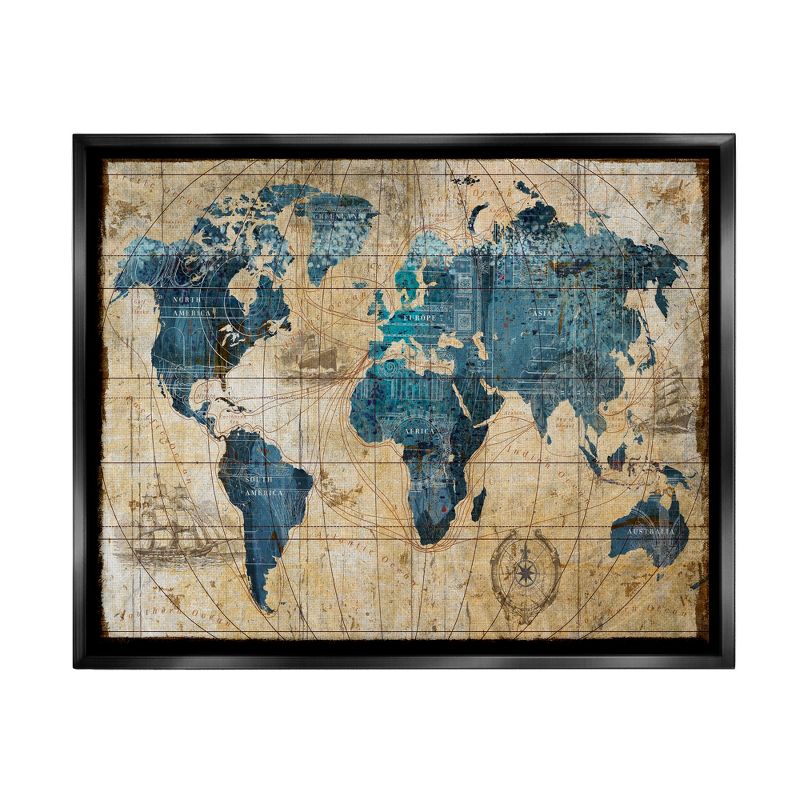 Stupell Industries Vintage Abstract World Map Design, 1 of 7