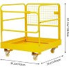 Forklift Safety Cage, 36"x36" Heavy Duty Work Platform for 1 or 2 People, 1200lbs Capacity, Foldable Storage, Safety Features, Universal Wheels - 2 of 4