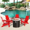 WestinTrends Ashore Modern Folding Poly Adirondack Chair With Square Fire Pit Table Set - 2 of 4