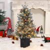 3/4.5 Ft Christmas Tree with 78 Multicolor Led Lights, Pre-Lit Artificial Christmas Trees with Potted Base - 3 of 4