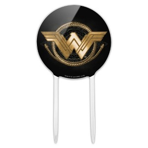 Wonder Woman Movie Golden Lasso Logo Acrylic Cake Topper - 1 of 4