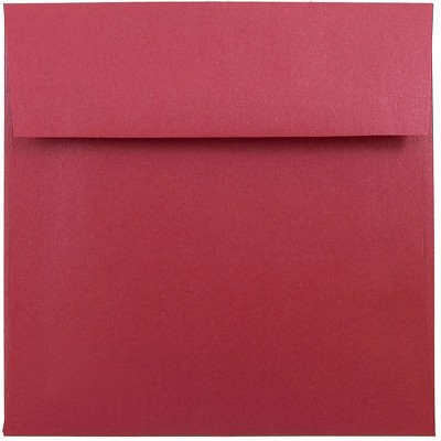 JAM Paper 6 x 6 Square Metallic Invitation Envelopes Stardream Jupiter Red 184777