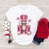 Pink Snowflake Nutcracker Patchwork Print - Youth Short Sleeve Graphic T-Shirt and Toddler Short Sleeve Graphic T-Shirt - 2 of 3