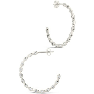 SHINE by Sterling Forever Ezell Hoop Earrings