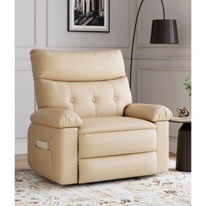 Oversized Wide Recliner Chair - Faux PU Leather Large Manual Recliner for Adults, Exceptional Comfort Lazy Chair - 1 of 4