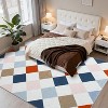 Coucheta Washable Checkered Area Rug, Non-Slip & Stain Resistant, Modern Geometric Plaid Carpet for Bedroom, Living Room, Hallway, Dining & Nursery - 2 of 4