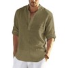 COOFANDY Men's Cotton Linen Henley T-Shirts Long Sleeve Hippie Casual Beach T-Shirts - 2 of 4