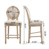 RISOKEYS French Country 26'' Height Bar Chairs Set of 2 - Upholstered Chairs with Round Back - Wire Drawing and Carving Techniques for Home - 4 of 4