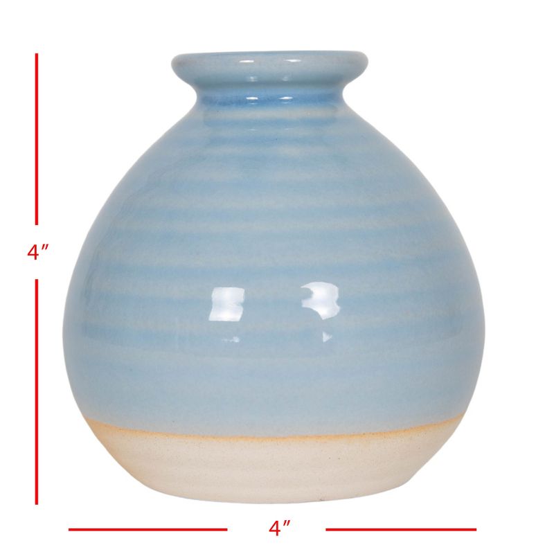 Blue Stoneware Bud Vase - Foreside Home & Garden, 4 of 7