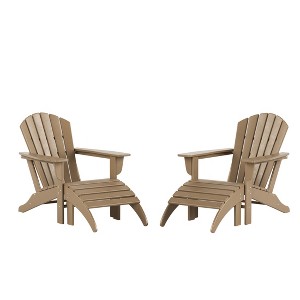 WestinTrends Dylan HDPE Outdoor Patio Adirondack Chairs with Ottomans (4-Piece Conversation Set) - 1 of 4