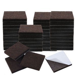 Unique Bargains Square Self-Stick Non-Slip Floor Protector Furniture Felt Pads Dark Brown 40 Pcs - 1 of 4