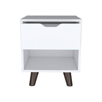 NicBex Nightstand with Drawer,Modern Side Table with Storage Space,Bedside Table for Bedroom,Living Room,Black/White