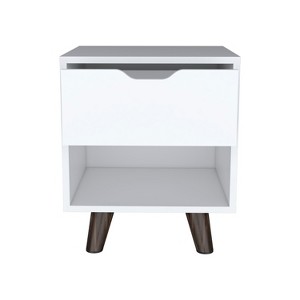 NicBex Nightstand with Drawer,Modern Side Table with Storage Space,Bedside Table for Bedroom,Living Room,Black/White - 1 of 4