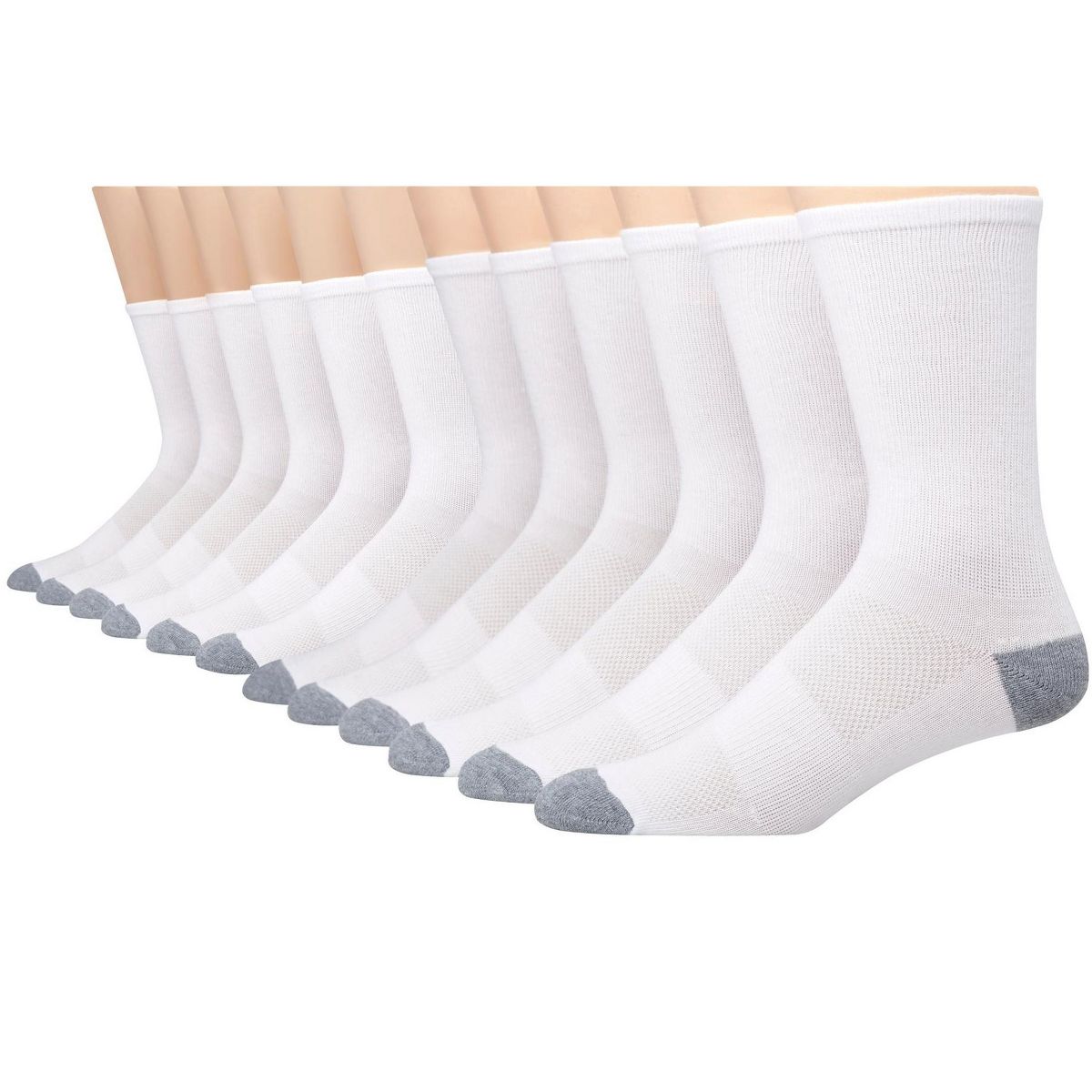 Hanes X-Temp Men's Lightweight Crew Socks, Shoe Sizes 6-12, 12-Pairs - thumbnail 7