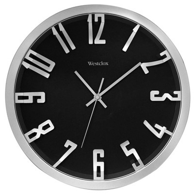 12" Wall Clock with Raised Numbers Silver - Westclox