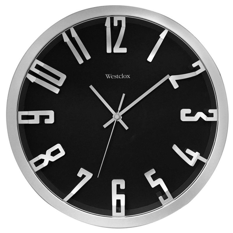 12&#34; Wall Clock with Raised Numbers Silver - Westclox, 1 of 6
