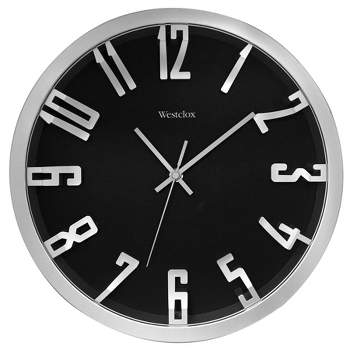 12" Wall Clock with Raised Numbers Silver - Westclox