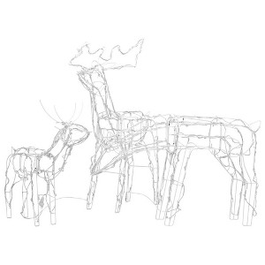 vidaXL Christmas Reindeers 3 Pcs Christmas Lighting Display with 229 LEDs - Warm White - 1 of 4