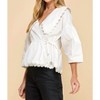 Women's Exclusive Charm Peter Pan Collar Top - TCEC - 2 of 4