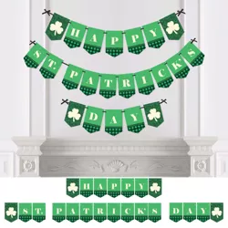 Big Dot of Happiness St. Patrick's Day - Saint Patty's Day Party Bunting Banner - Green Party Decorations - Happy St. Patrick's Day