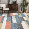 Large Living Room Rug 10 x 13 Geometric Patchwork Accent Carpet with Non-Slip Backing, Machine Washable Low Pile Area Rug, Foldable Floor Mat - 2 of 4
