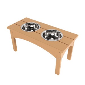 WestinTrends Elevated Pet Feeder for Cats and Dogs Puppy, Removable stainless steel eating Bowl, All Weather Resistant - 1 of 4