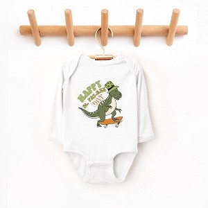 The Juniper Shop Happy St. Pat-Rex Day Baby Long Sleeve Bodysuit - 1 of 3