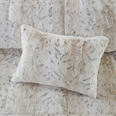 Twin Snow Leopard Faux Fur Comforter Set