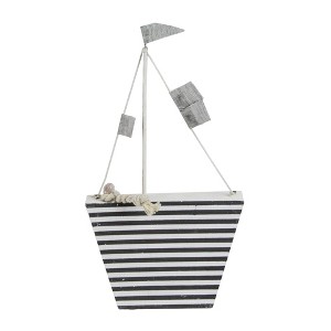 Northlight Cape Cod Inspired Striped Boat Decoration - 8.75” - 1 of 3