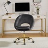 Hector Modern Velvet  Ergonomic Swivel Office Desk Chair with Adjustable Height | Karat Home - 3 of 4