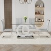 NicBex Dining Table Set for 4 Rectangular Transprant Tempered Glass Dining Table with 4 PU Chairs for Kitchen - 2 of 4