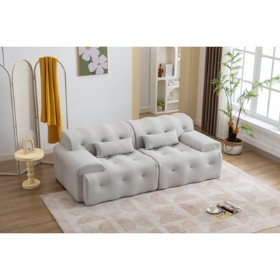 NicBex Couches for Living Room 53" Cloud Couch Large Single Sofa Chair Modern Lounge Chair Upholstered 1 Seater Sofa Couch with 1 Throw Pillow