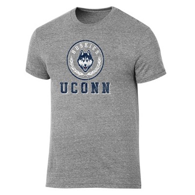 NCAA UConn Huskies Men's Gray Tri-Blend T-Shirt