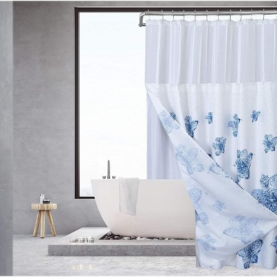 Dainty Home Complete Shower Curtain With Detachable Liner