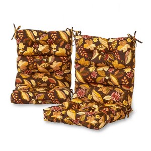 Kensington Garden 2pc 24"x22" Outdoor Seat and Back Chair Cushion Set - 1 of 4