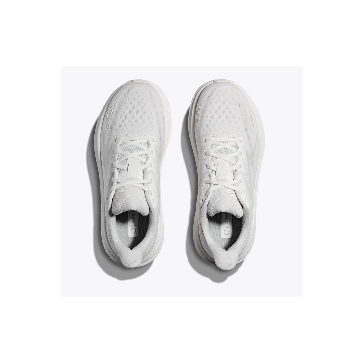 Мужские HOKA Men's Clifton 9 Sneaker Running Shoes White/White, Size 11 — фото 4