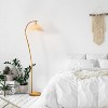 Runesay 62" Floor Lamp, Wood Toned, White Pleated Shade, Pivot Joint on Shade, On/Off Foot Switch, Black Cord, Modern Lighting for Living Room - 4 of 4