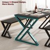 Homhougo 55” Dining Table with Benches, Kitchen Table Set for 4-6, Rectangular Dining Room Table Set with Sturdy Metal Frame - 4 of 4