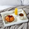 Juvale Decorative Wood Serving Tray with Handles and Coasters - 16.5 x 12.2 x 3.1 in - 4 of 4