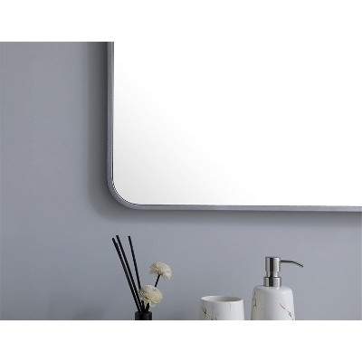 Elegant Silver Rectangular Wood-Framed Wall Mirror 30x60 Inch