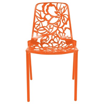 Devon Orange Aluminum Modern Outdoor Stackable Chair