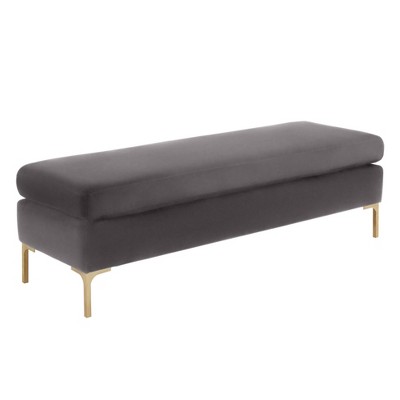 TOV Furniture Delilah Velvet Upholstered Rectangular Bench