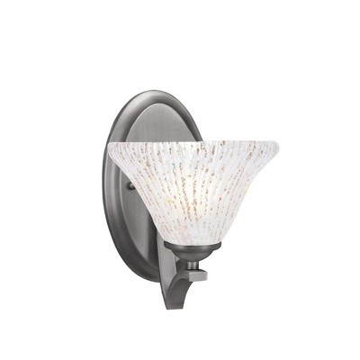 Toltec Lighting Zilo 1 - Light Sconce in  Graphite with 7" Frosted Crystal Shade